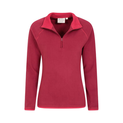 Dark Red - Lifestyle - Mountain Warehouse Womens-Ladies Montana Half Zip Fleece Top
