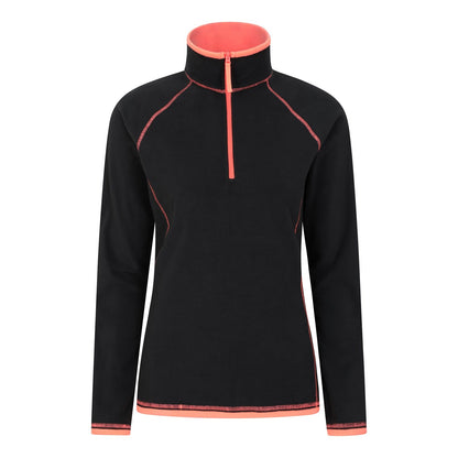 Jet Black - Front - Mountain Warehouse Womens-Ladies Montana Half Zip Fleece Top