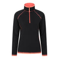 Jet Black - Front - Mountain Warehouse Womens-Ladies Montana Half Zip Fleece Top