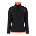 Jet Black - Front - Mountain Warehouse Womens-Ladies Montana Half Zip Fleece Top