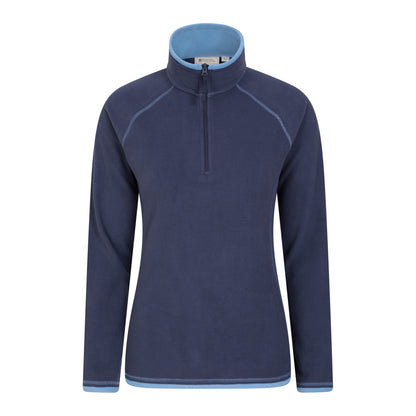 Navy - Front - Mountain Warehouse Womens-Ladies Montana Half Zip Fleece Top