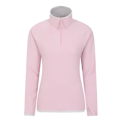 Pink - Front - Mountain Warehouse Womens-Ladies Montana Half Zip Fleece Top