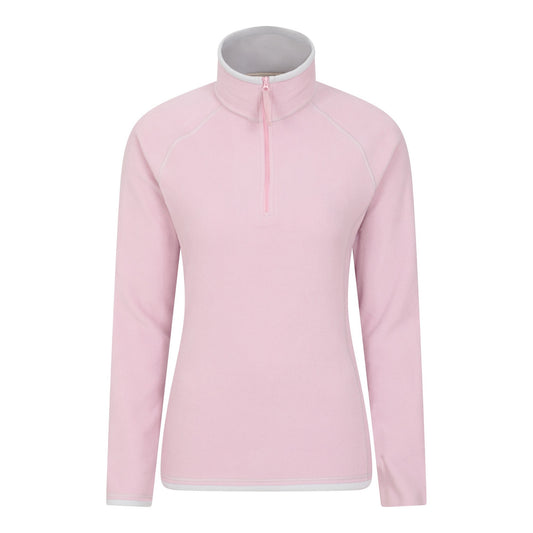 Pink - Front - Mountain Warehouse Womens-Ladies Montana Half Zip Fleece Top