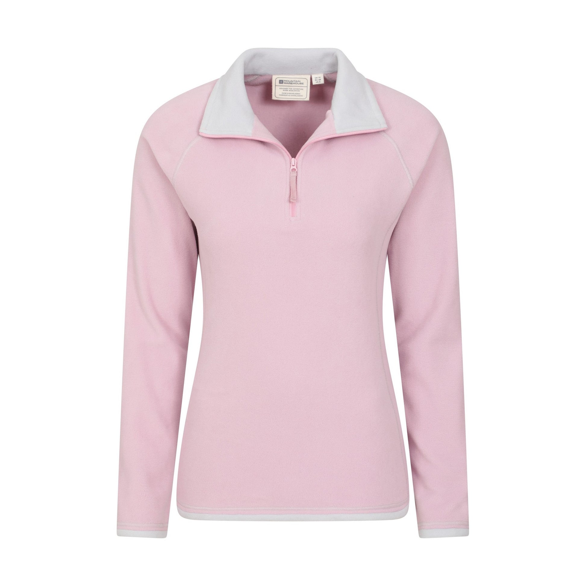 Pink - Pack Shot - Mountain Warehouse Womens-Ladies Montana Half Zip Fleece Top