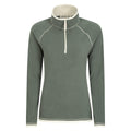 Dark Green - Front - Mountain Warehouse Womens-Ladies Montana Half Zip Fleece Top