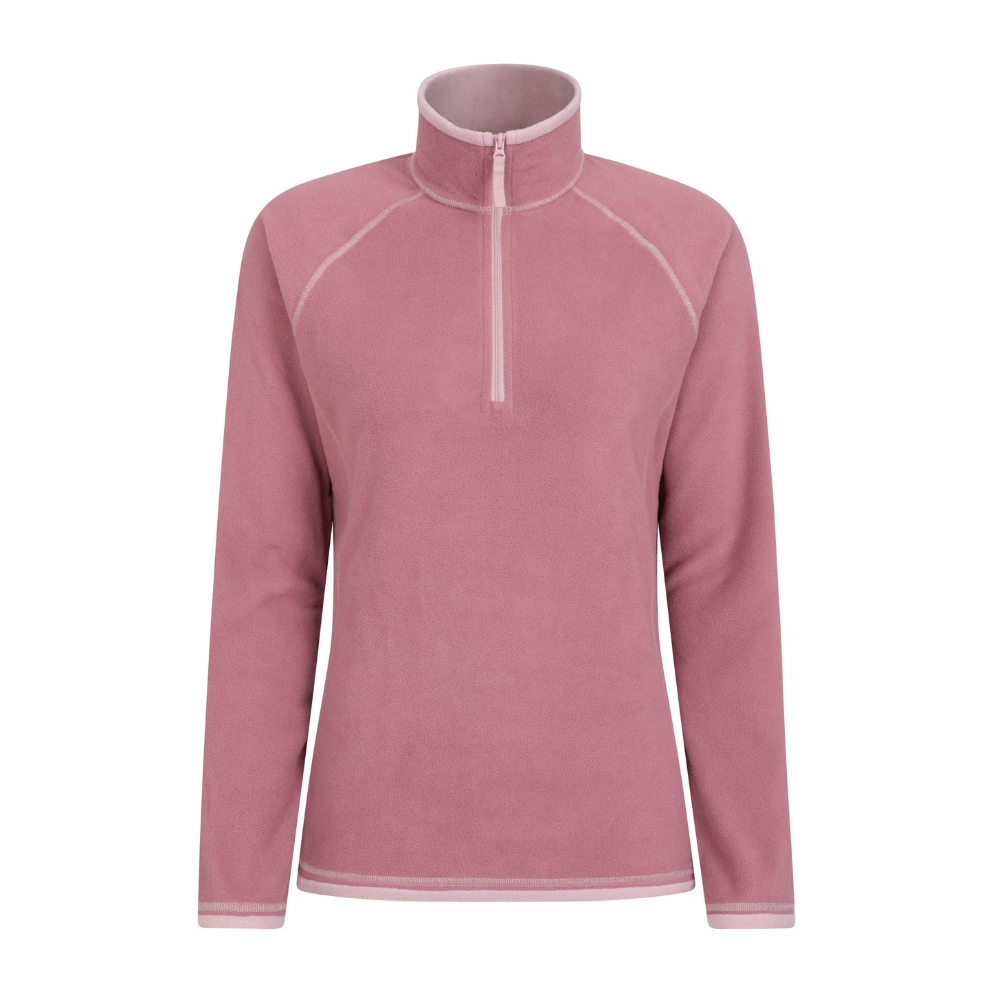 Light Pink - Front - Mountain Warehouse Womens-Ladies Montana Half Zip Fleece Top