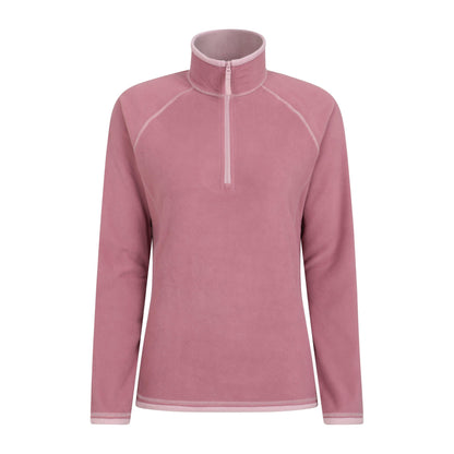 Light Pink - Front - Mountain Warehouse Womens-Ladies Montana Half Zip Fleece Top
