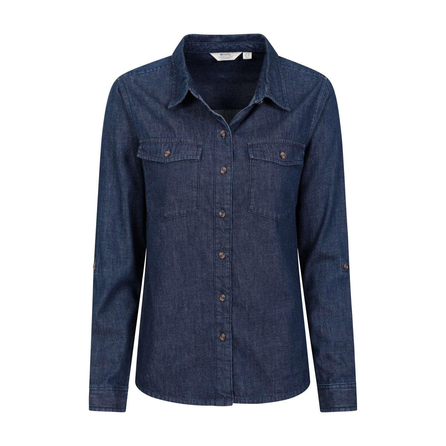 Blue - Pack Shot - Mountain Warehouse Womens-Ladies Darla Denim Shirt