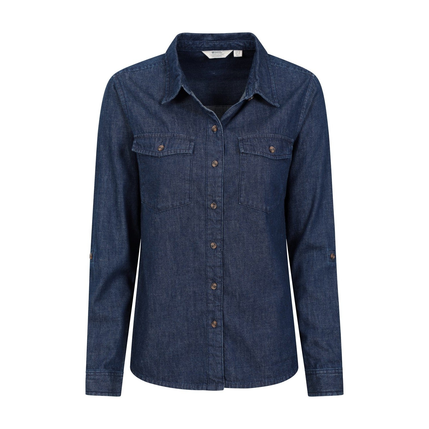 Blue - Pack Shot - Mountain Warehouse Womens-Ladies Darla Denim Shirt