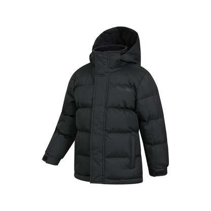 Jet Black - Lifestyle - Mountain Warehouse Childrens-Kids Snow II Water Resistant Padded Jacket