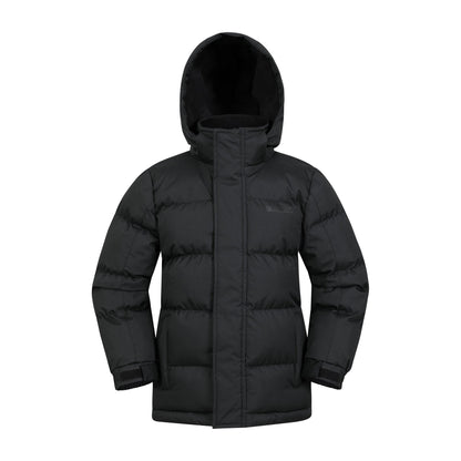 Jet Black - Front - Mountain Warehouse Childrens-Kids Snow II Water Resistant Padded Jacket