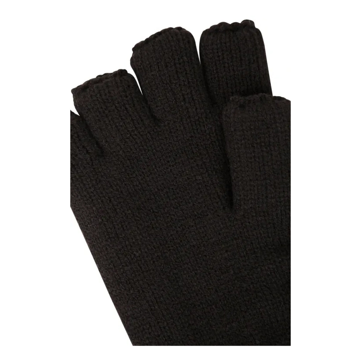 Black - Pack Shot - Mountain Warehouse Unisex Adult Knitted Fingerless Gloves