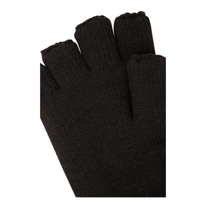 Black - Pack Shot - Mountain Warehouse Unisex Adult Knitted Fingerless Gloves