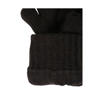 Black - Close up - Mountain Warehouse Unisex Adult Knitted Fingerless Gloves