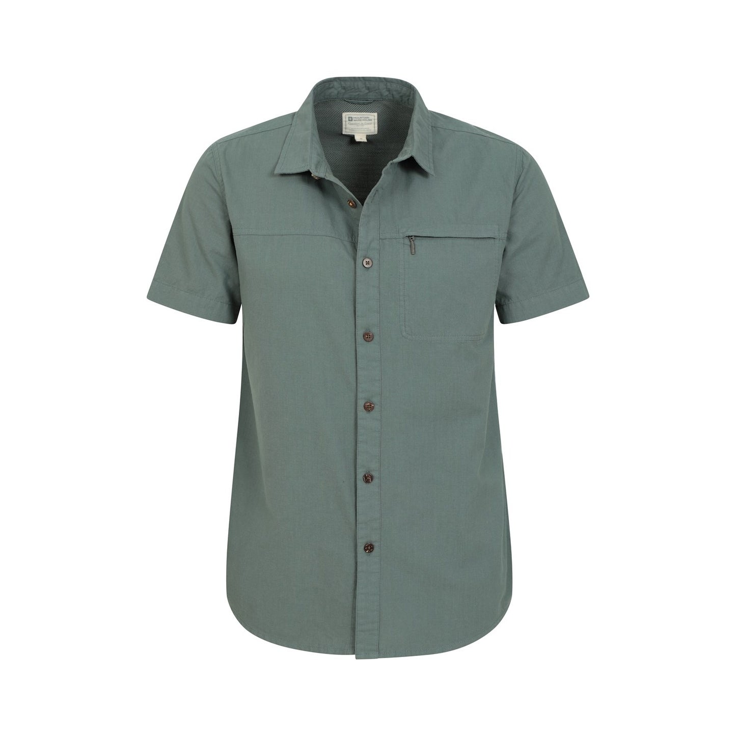 Dark Blue - Pack Shot - Mountain Warehouse Mens Coconut Slub Short-Sleeved Shirt