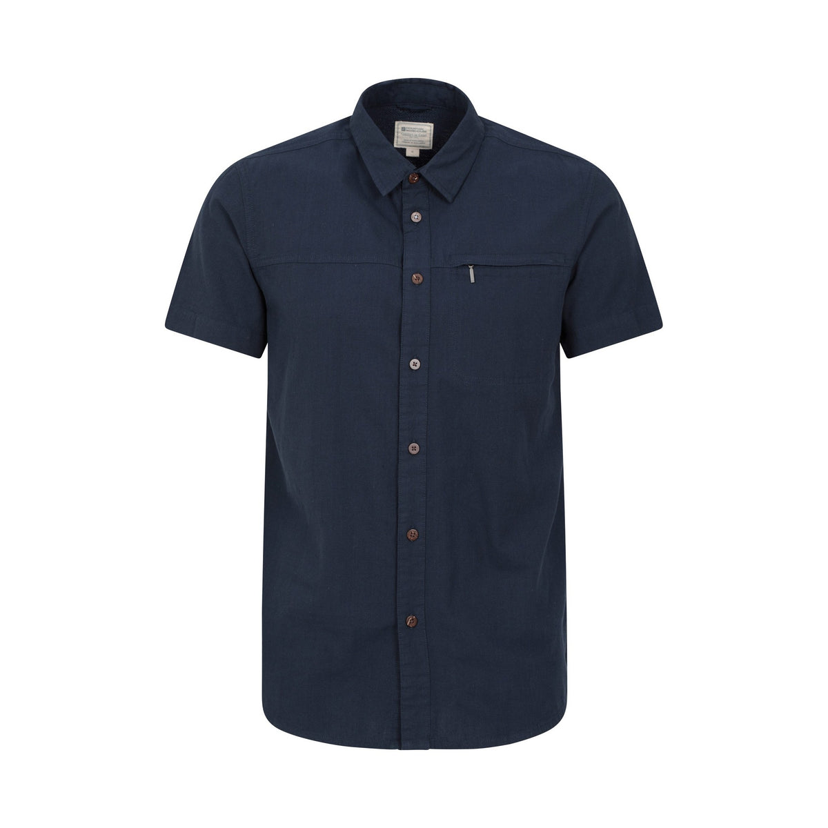 Navy - Front - Mountain Warehouse Mens Coconut Slub Short-Sleeved Shirt
