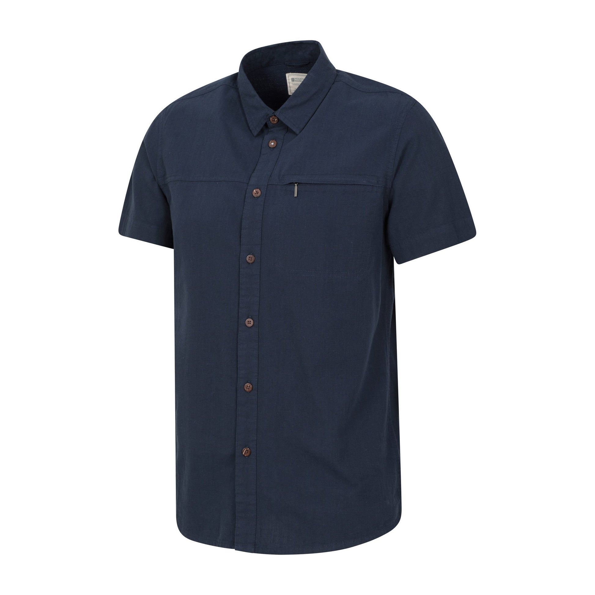 Navy - Back - Mountain Warehouse Mens Coconut Slub Short-Sleeved Shirt