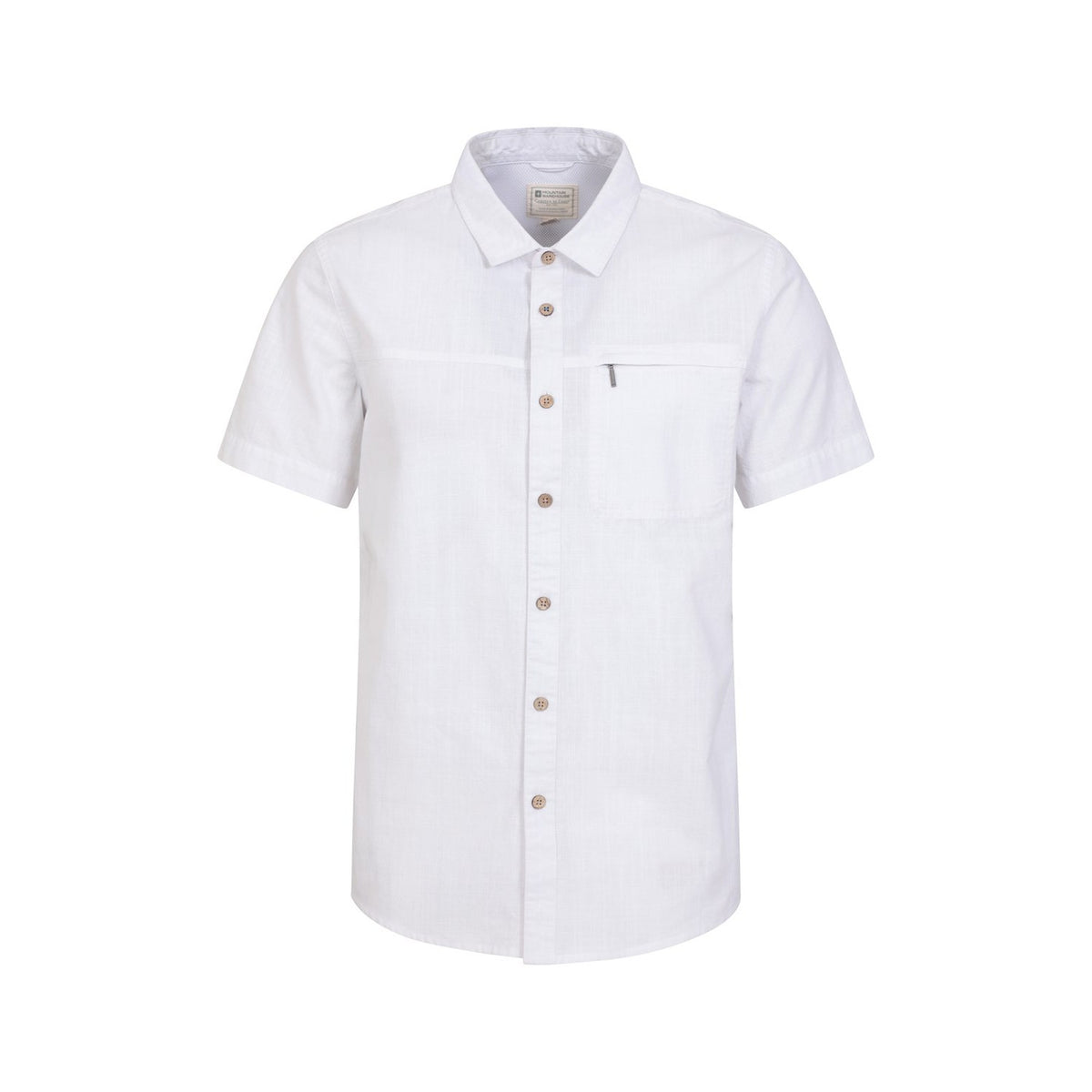 White - Front - Mountain Warehouse Mens Coconut Slub Short-Sleeved Shirt