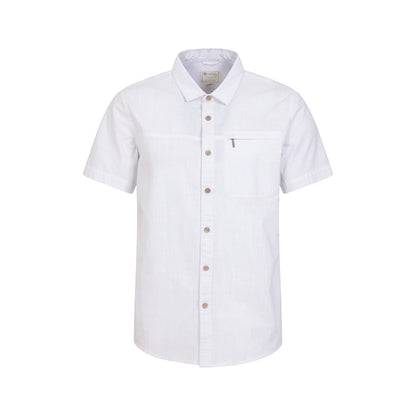 White - Front - Mountain Warehouse Mens Coconut Slub Short-Sleeved Shirt