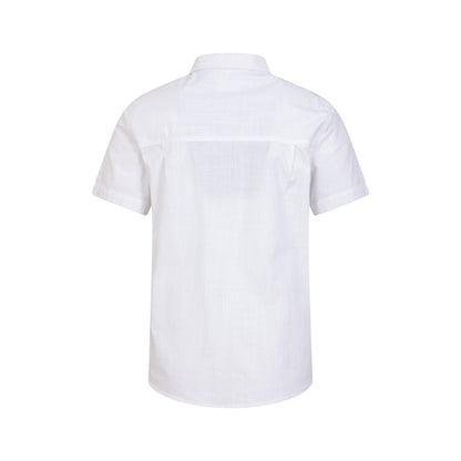 White - Back - Mountain Warehouse Mens Coconut Slub Short-Sleeved Shirt
