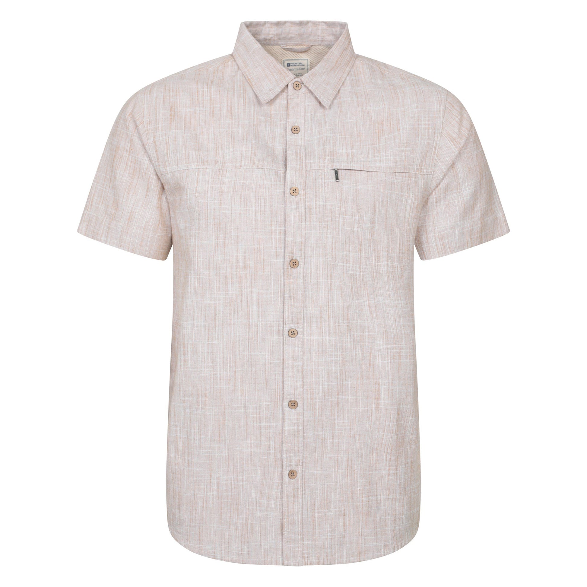 Yellow - Close up - Mountain Warehouse Mens Coconut Slub Short-Sleeved Shirt