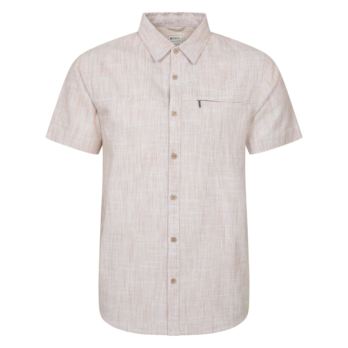 Beige - Front - Mountain Warehouse Mens Coconut Slub Short-Sleeved Shirt