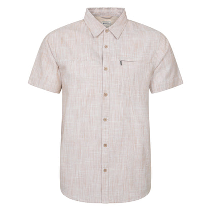 Beige - Front - Mountain Warehouse Mens Coconut Slub Short-Sleeved Shirt