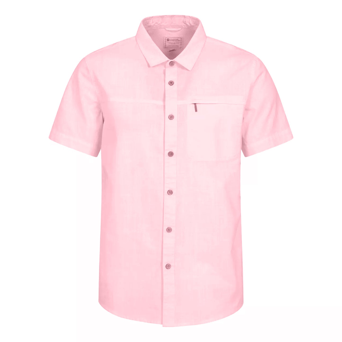 Light Pink - Front - Mountain Warehouse Mens Coconut Slub Short-Sleeved Shirt