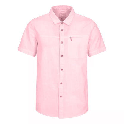 Light Pink - Front - Mountain Warehouse Mens Coconut Slub Short-Sleeved Shirt