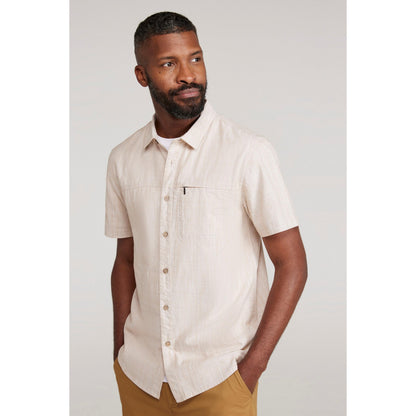 Beige - Back - Mountain Warehouse Mens Coconut Slub Short-Sleeved Shirt