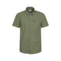 Dark Green - Front - Mountain Warehouse Mens Coconut Slub Short-Sleeved Shirt
