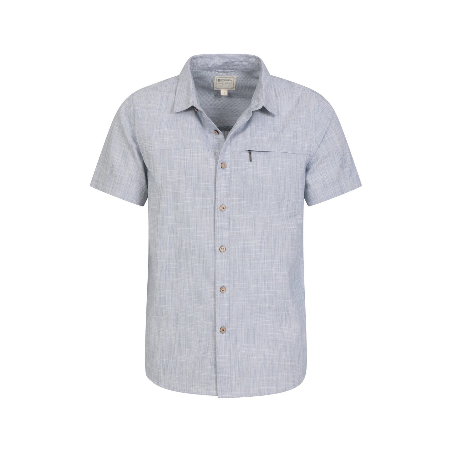 Denim - Pack Shot - Mountain Warehouse Mens Coconut Slub Short-Sleeved Shirt