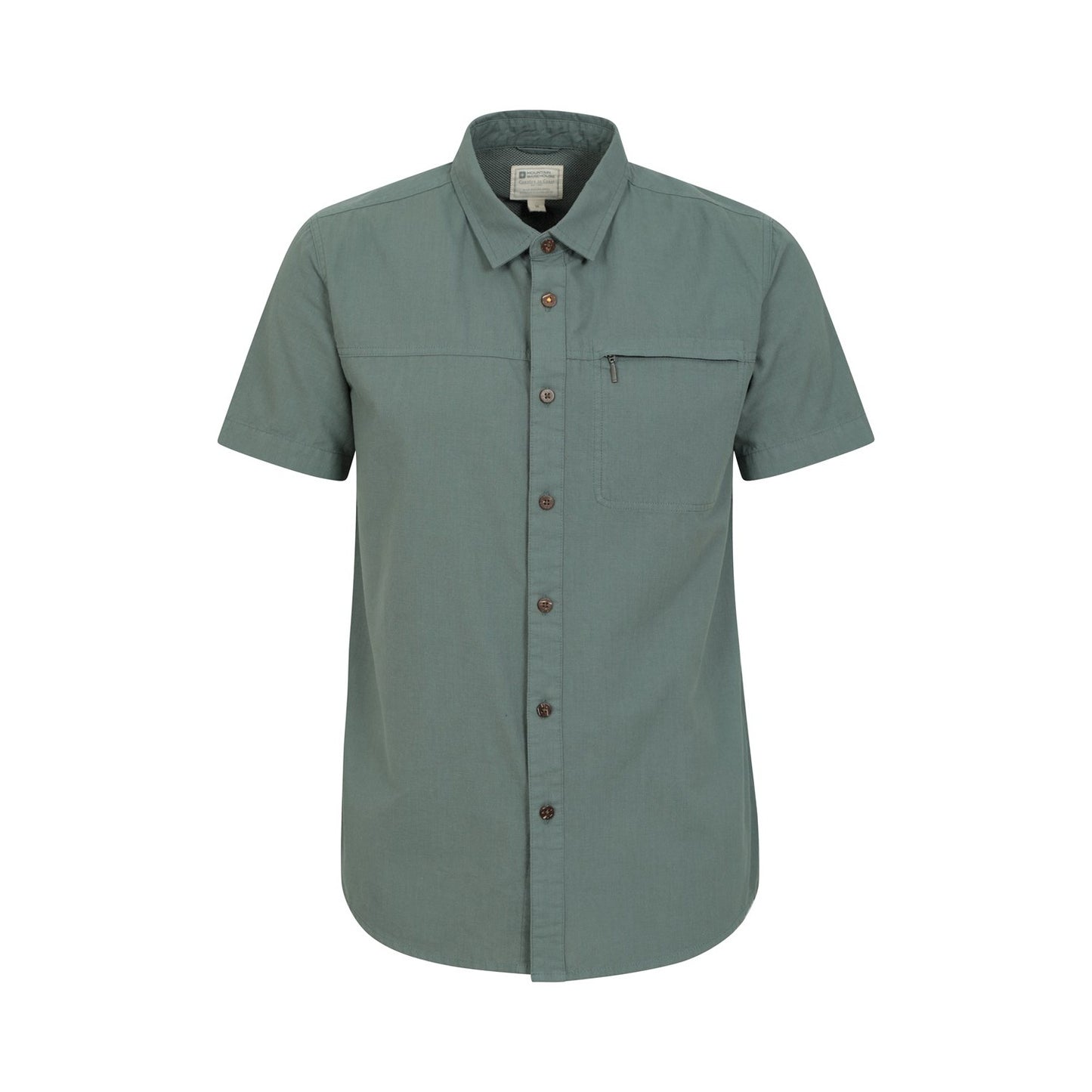 Green - Front - Mountain Warehouse Mens Coconut Slub Short-Sleeved Shirt