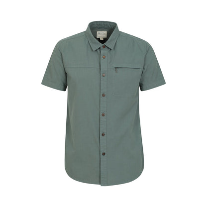 Green - Front - Mountain Warehouse Mens Coconut Slub Short-Sleeved Shirt