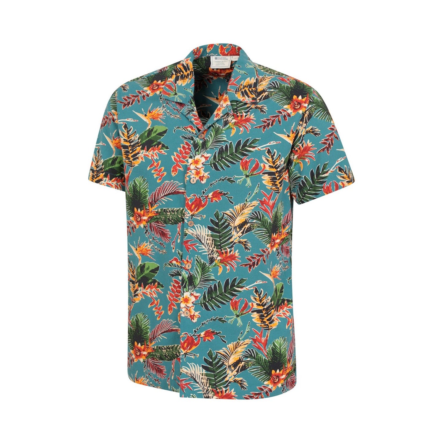 Blue - Side - Mountain Warehouse Mens Leaf Print Beach Shirt