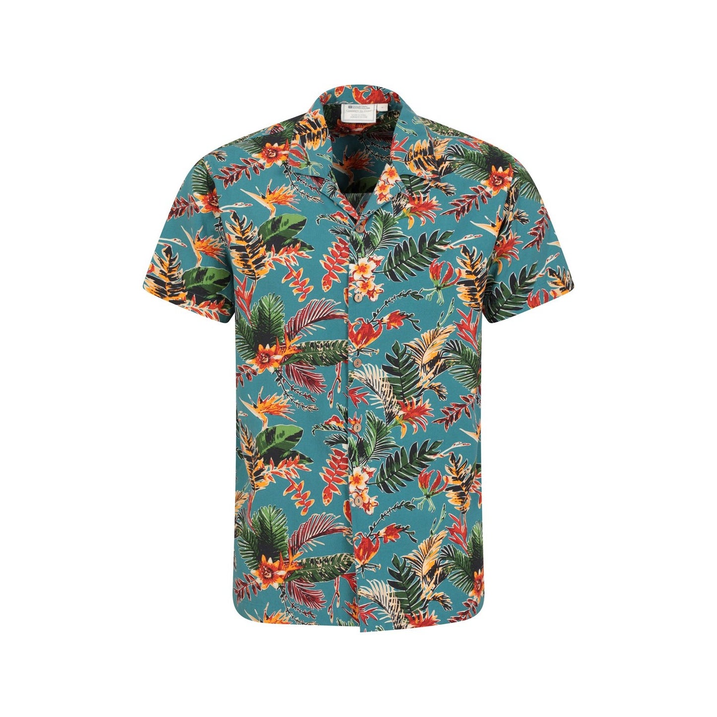 Blue - Pack Shot - Mountain Warehouse Mens Leaf Print Beach Shirt