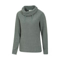 Dark Khaki - Side - Mountain Warehouse Womens-Ladies Hebridean Cowl Neck Fleece Top