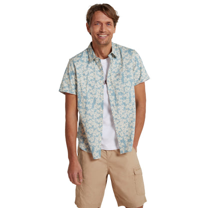 Green - Back - Animal Mens Jamie Palm Tree Organic Shirt