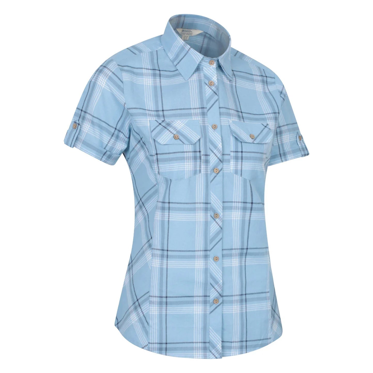 Corn Blue - Side - Mountain Warehouse Womens-Ladies Cotton Holiday Shirt