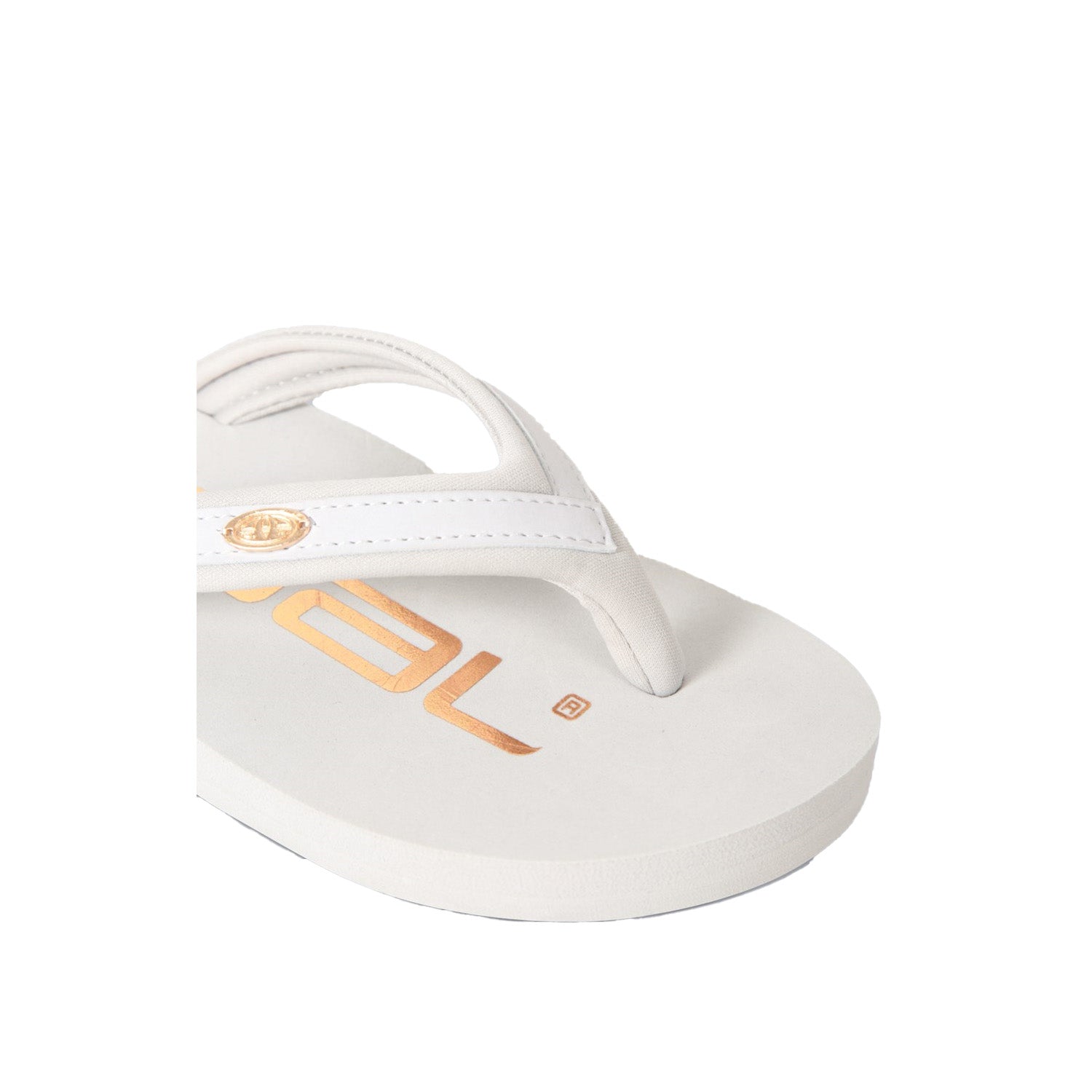 Grey-Gold - Lifestyle - Animal Womens-Ladies Logo Recycled Flip Flops