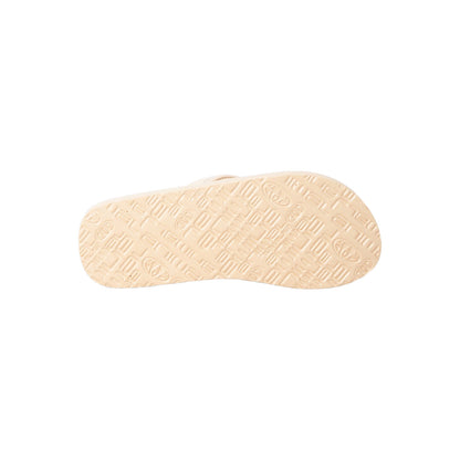 Beige-White - Side - Animal Womens-Ladies Logo Recycled Flip Flops