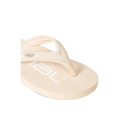 Beige-White - Lifestyle - Animal Womens-Ladies Logo Recycled Flip Flops