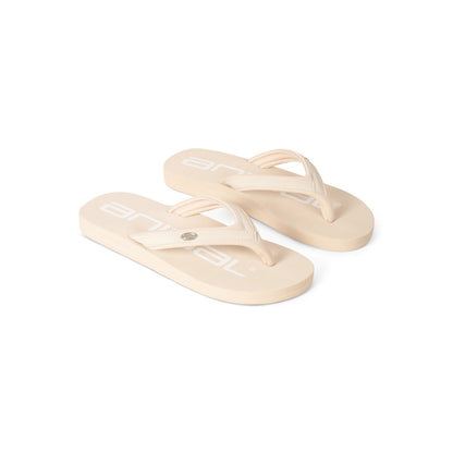 Beige-White - Front - Animal Womens-Ladies Logo Recycled Flip Flops