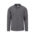 Grey - Front - Mountain Warehouse Mens Navigator II Mosquito Repellent Shirt