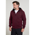 Burgundy - Front - Mountain Warehouse Mens Nevis II Faux Fur Hoodie