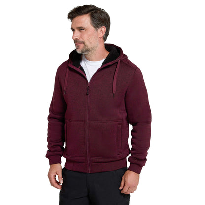 Burgundy - Pack Shot - Mountain Warehouse Mens Nevis II Faux Fur Hoodie