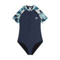 Dark Blue - Front - Animal Womens-Ladies Isla Recycled One Piece Swimsuit