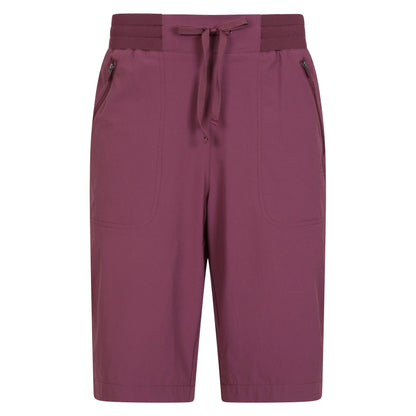 Burgundy - Front - Mountain Warehouse Womens-Ladies Explorer Long Shorts