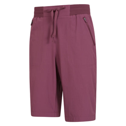 Burgundy - Side - Mountain Warehouse Womens-Ladies Explorer Long Shorts