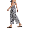 Monochrome - Lifestyle - Animal Womens-Ladies Tassia Leaf Print Recycled Cropped Trousers